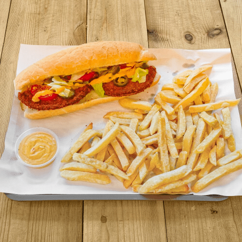 Mitraillette hamburger de dinde piquant