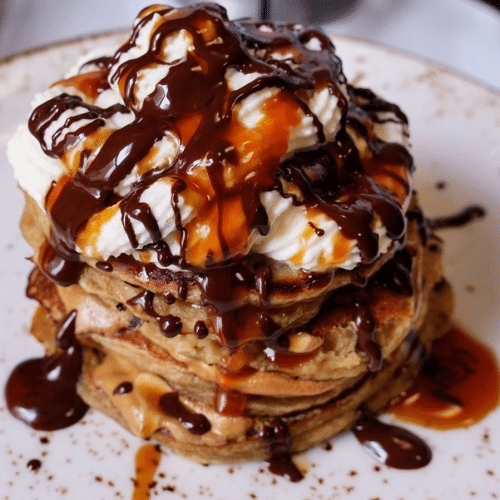 American pancakes met chocoladesaus