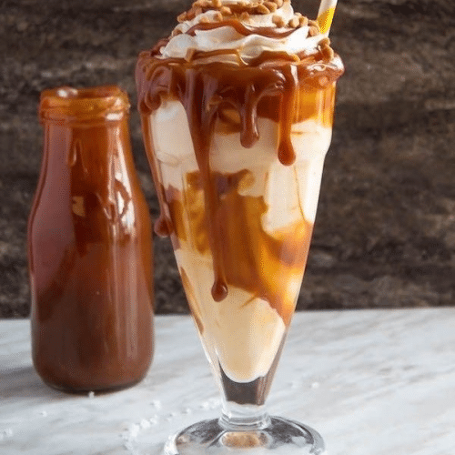 Zoute karamel milkshake