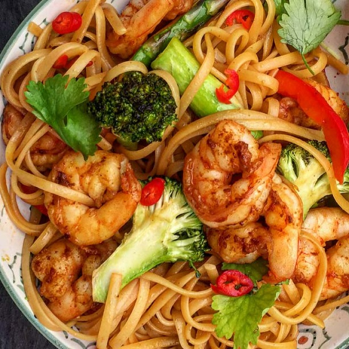 74.Wok Noedels Scampi