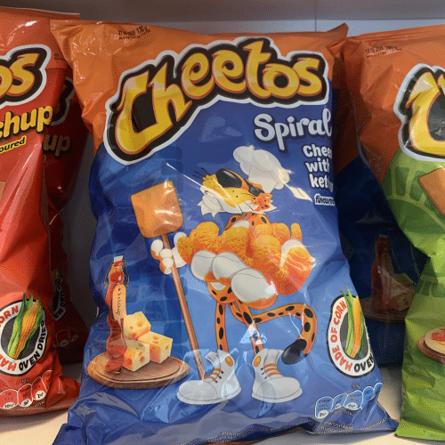 cheetos spirals cheese ketchup