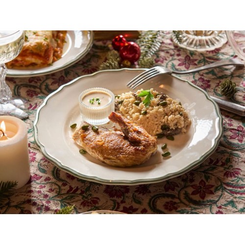 Faraona e Risotto alle Spugnole (à réchauffer au four)