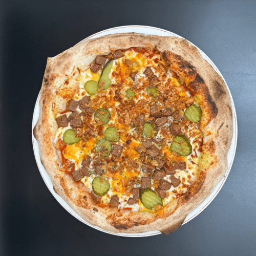 Pizza cheeseburger (nouvelle recette)