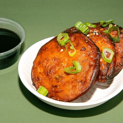 Homemade kimchi pancakes