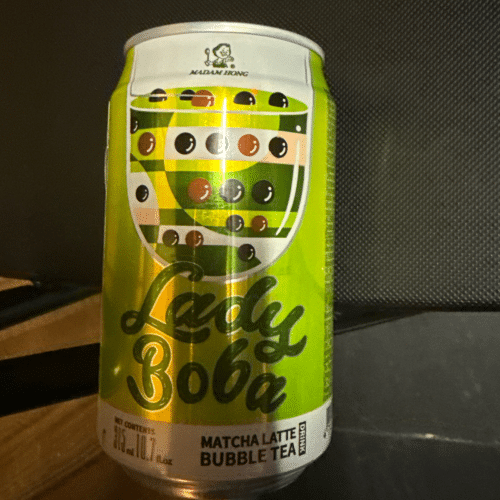 Lady boba Matcha latte bubble tea