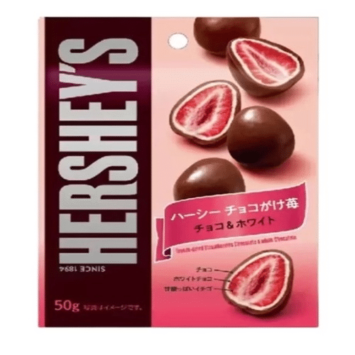 Hersheys Coated Strawberries Milk White Chocolate 50g