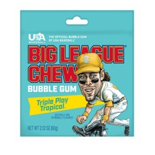 Big League Chew Bubble Gum Triple Play Tropical 60g