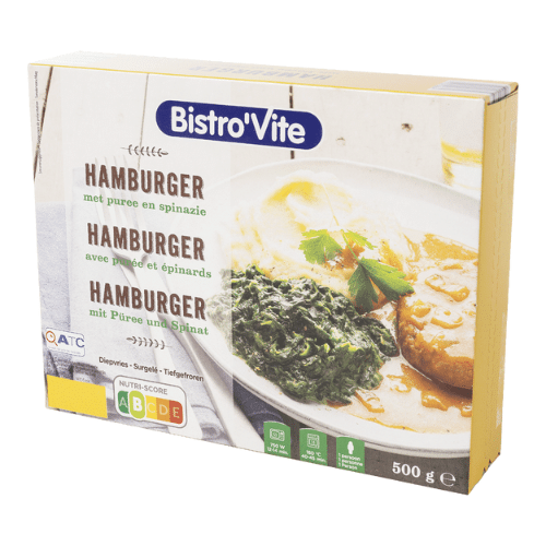 Bistro'Vite Hamburger met puree en spinazie 500gr