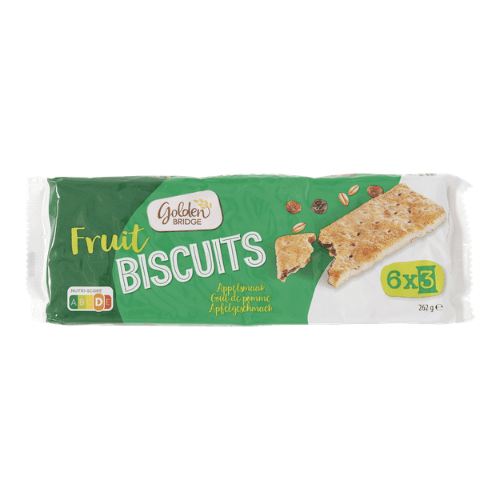 golden bridge fruit biscuit appel en rozijnen 262g