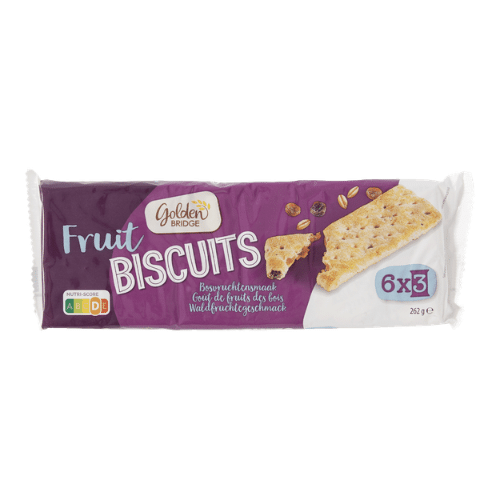 golden bridge fruit biscuit bosvruchten 262g