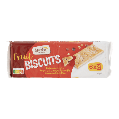 golden bridge fruit biscuit rozijnen en krenten 262g