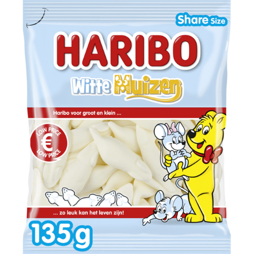Haribo Witte muizen 135gr