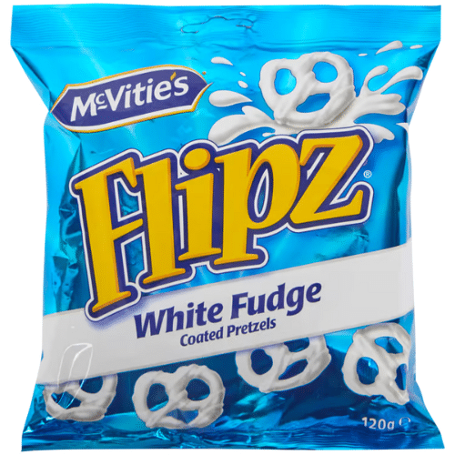 Mcvities Flipz coated pretzels White Fudge 120g