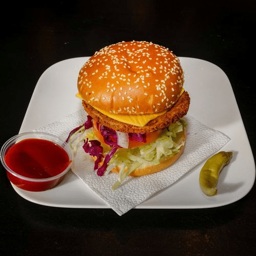 Crispy chicken burger