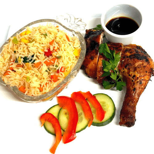 Gegrilde kip en Nasi