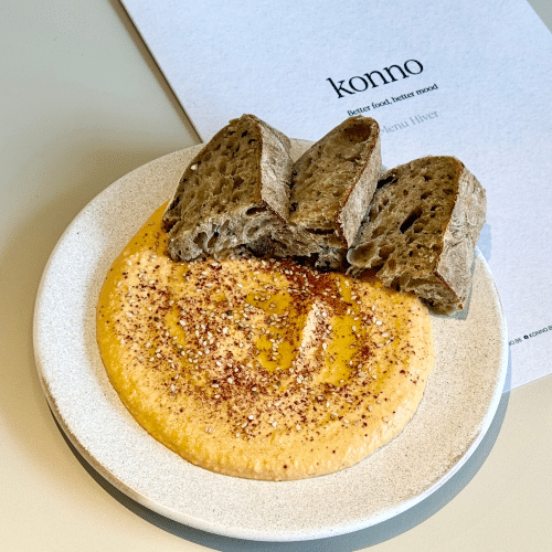 Houmous maison et pain