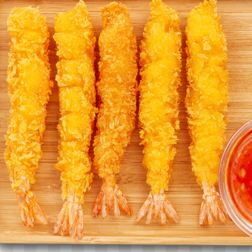 Tempura mix scampi en groenten (12 stuks)