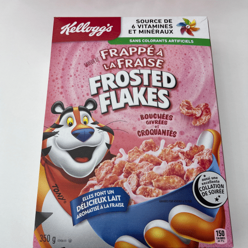 Céréale Frosted flakes frappé à la fraise
