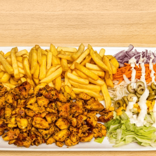 Assiette de viande de poulet