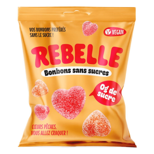 Rebelle Bonbons sans sucres Coeurs pêches