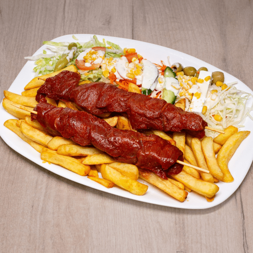 Assiette brochette viande