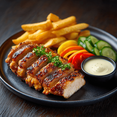 Assiette spécialité viande de poulet