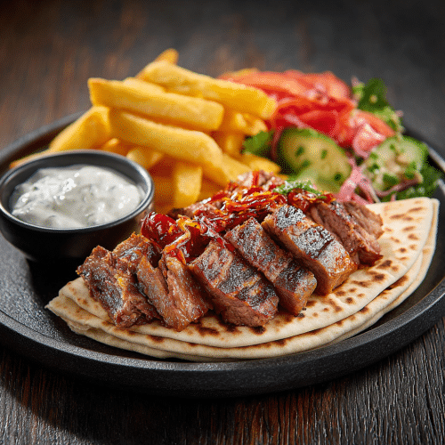 Assiette spécialité viande pitta