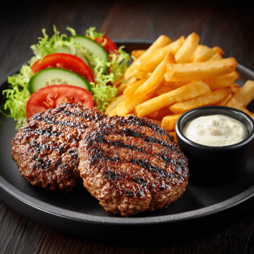 Assiette viande hamburger