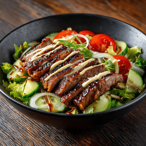 Salade bœuf mariné