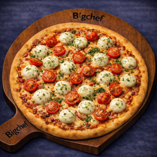 Pizza mozzarella met gedroogde peterselie