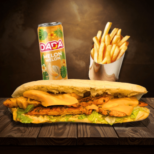 Menu sandwich poulet mariné