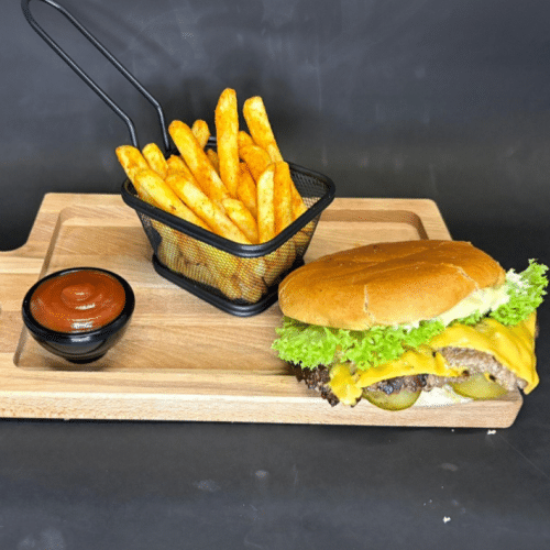 Menu triple smash burger