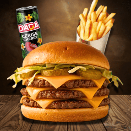 Menu triple smash burger