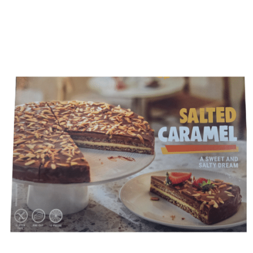 gâteau aux amandes, caramel salé cacahuète