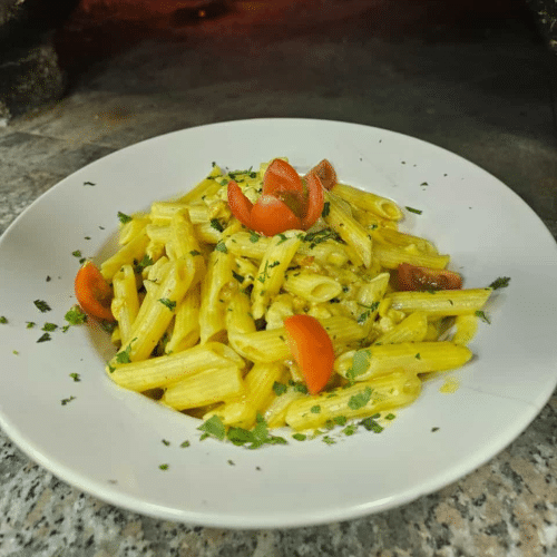 Pâtes poulet curry doux