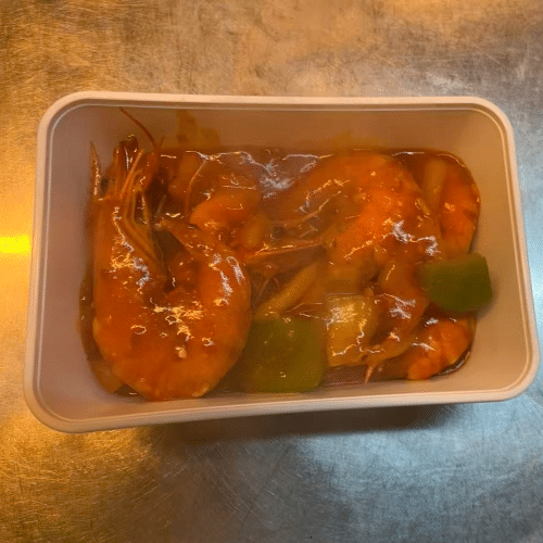 Gebakken gamba's in lookboter