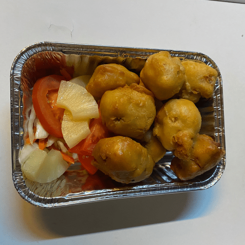 Gebakken varkensvlees zoetzuur