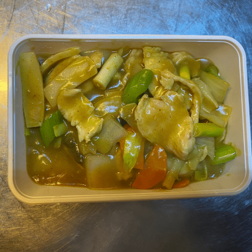 Kippenblokjes in saus