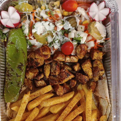 Assiette poulet mariné