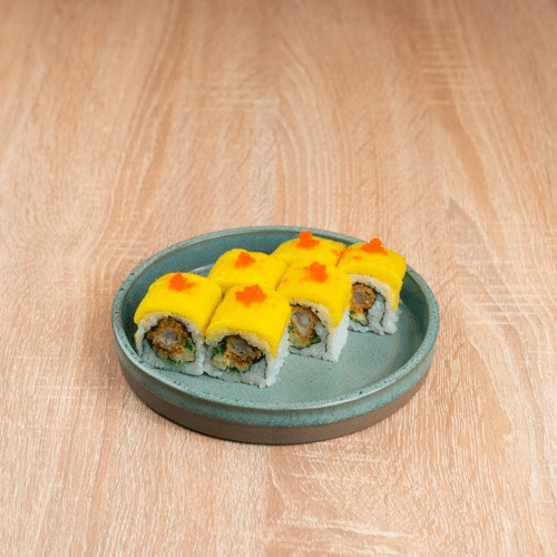 Tempura scampi mangue et massago