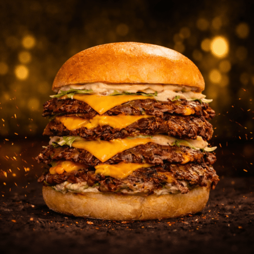 Quadruple smashs burger