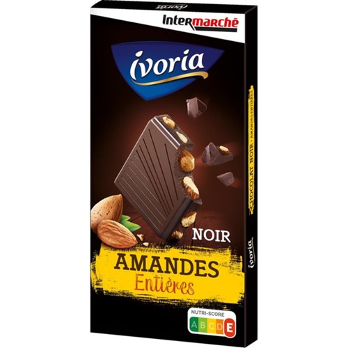 Chocolat noir amandes entières