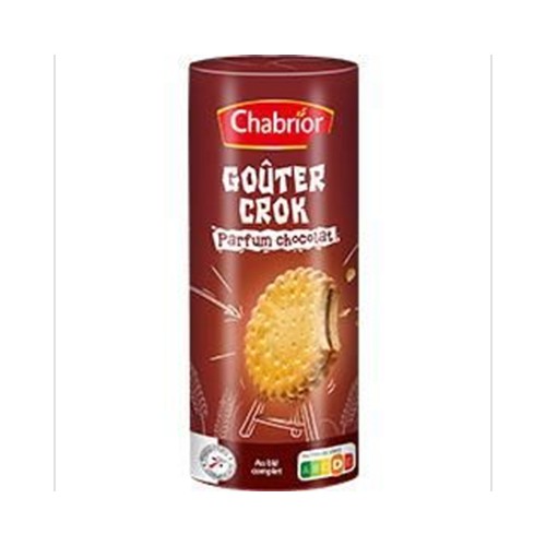 Biscuits Goûter Crok fourrés ronds chocolat