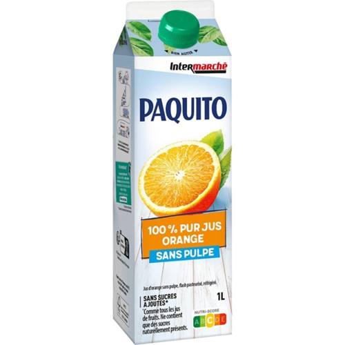 100% pur jus orange sans pulpe