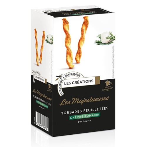 Les Majestueuses torsades feuilletées chèvre romarin