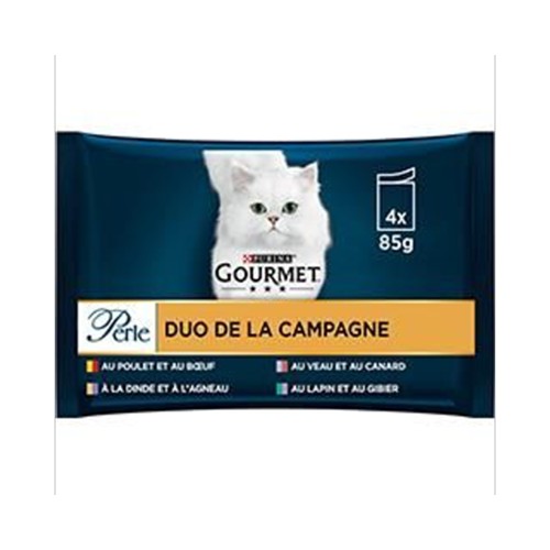 Pâtée pour chat en sauce duo de la campagne viandes Perle