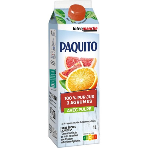 100% pur jus pressé 3 agrumes avec pulpe