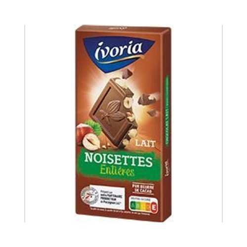 Chocolat au lait noisettes entières