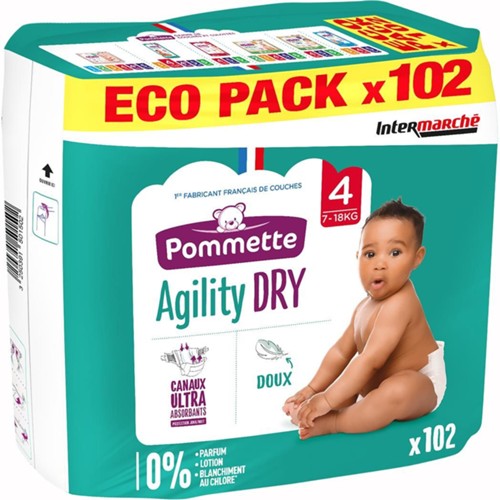 Couches Agility Dry, taille 4 : 7-18 kg