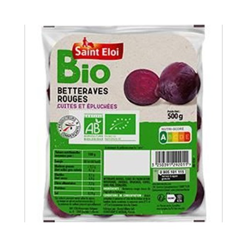 Betteraves rouges cuites et épluchées BIO